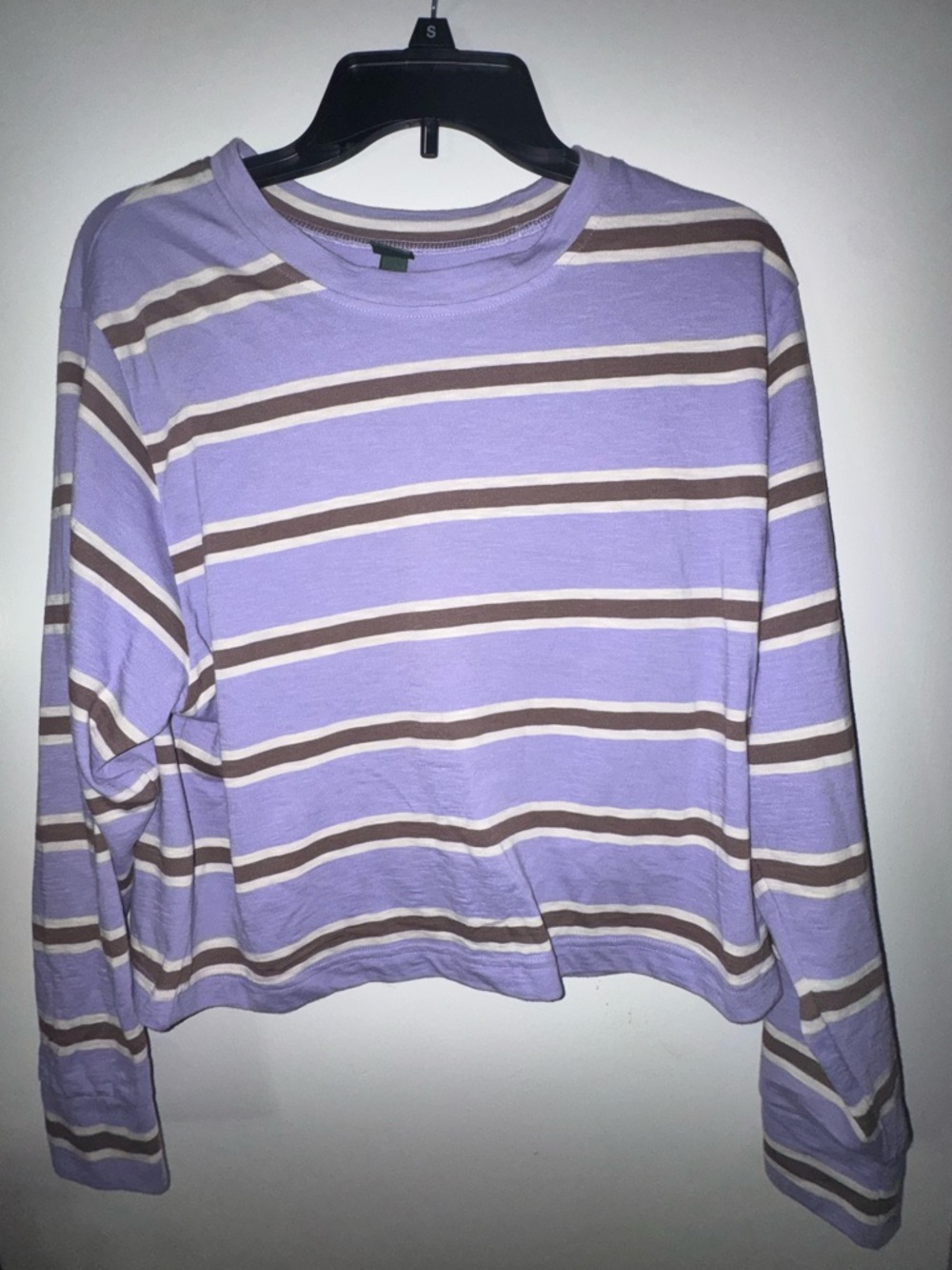 wild fable Lavender, Cream & Brown Striped Long Sleeve Top